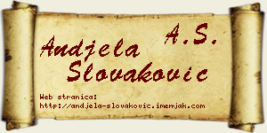 Anđela Slovaković vizit kartica